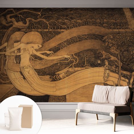 Papier peint intissé mural avec imprimé motifs uniques apparence moderne - Colle incluse gratuite Personnages surréalistes 312x219 cm (1/5)