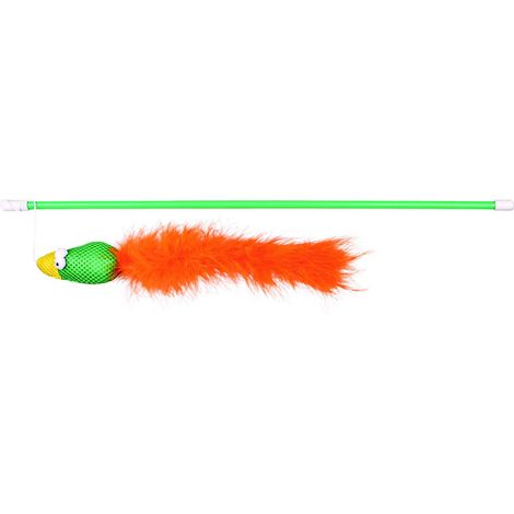 Trixie Katzenangelrute mit Vogel- und Federmotiv - 50 cm Angelrute