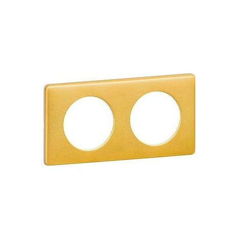 Legrand 068792 Céliane Metal 2-gang plate - brass finish