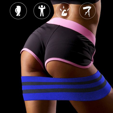 Sangle Élastique d'Entraînement Antidérapante pour Squats, Yoga et Exercices d'Étirement - Bleu