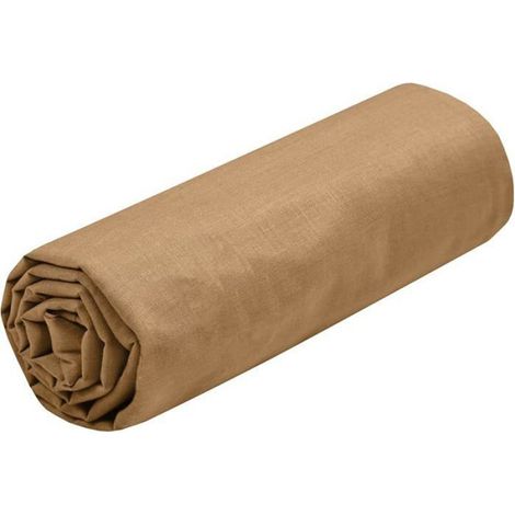 Drap Housse -Tail140x200 cm Grand Bonnet 30 cm -100% Coton certifié Oeko-Tex Couleur Vieux Rose 140x200 Vieux Rose (1/5)