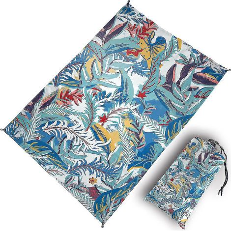 Couverture de plage imprimée anti-sable - Tapis extra large compatible avec les pique-niques en plein air - Imperméable, pliable et portable pour le camping et la pêche - 1 x 1,4 m - Style 1 (1/5)