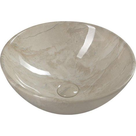 Sapho Dalma - Vasque à poser, diamètre 420 mm, sans trop-plein, sans trou pour robinetterie, marfil MM127 (1/5)