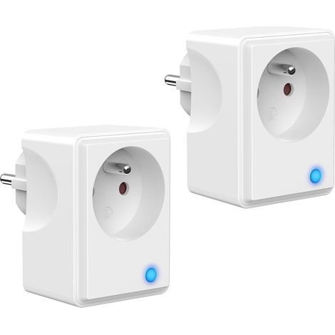 Prise Connectée WiFi, Suivi de consommation, 16A Type E 3680W, Commande vocale, blanc (1/5)