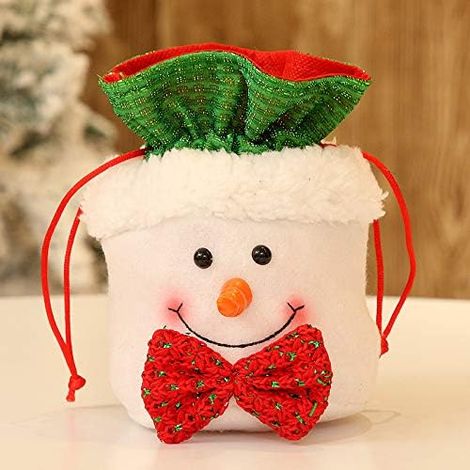 1 Sac cadeau Noël, motif bonhomme de neige, élan, décoration sapin, fête maison (1/5)