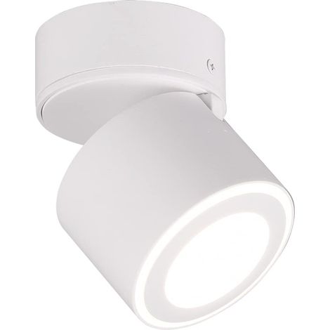 Plafonnier LED encastrable et en saillie, métal blanc mat, avec LED 3,5 W + 1,5 W (1/5)
