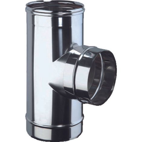 T-Stück 93° MF Edelstahl d. 80 L244 mm
