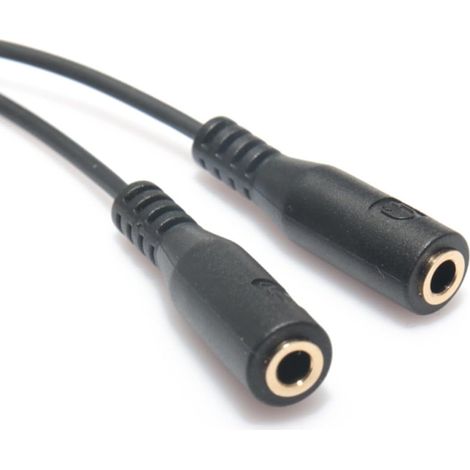 Câble Répartiteur en Y Audio 3,5mm Microphone, Adaptateur Stéréo Jack Double Femelle en Plastique Noir pour Écouteurs et Haut-parleurs Externes, pour Paquet D'ordinateur Portable (1/5)