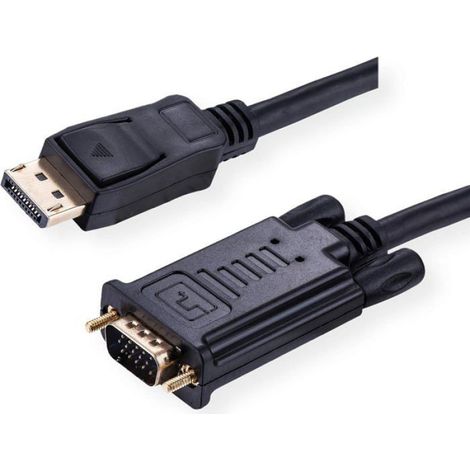Commutateur tv - repartiteur tv - convertisseur tv Value Câble DisplayPort-VGA, DP St VGA St Noir 1 m (1/2)