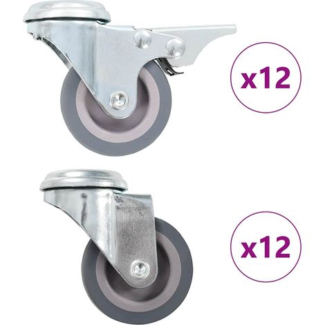 vidaXL 24 pcs Bolt Hole Swivel Casters 50 mm (1/5)