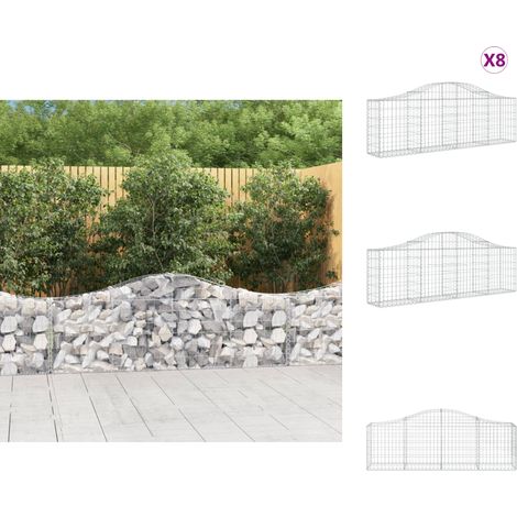 Blumentöpfe & Pflanzgefäße - Living Gabionen mit Hochbogen 8 Stk. 200x30x60/80 cm Verzinktes Eisen (1/5)