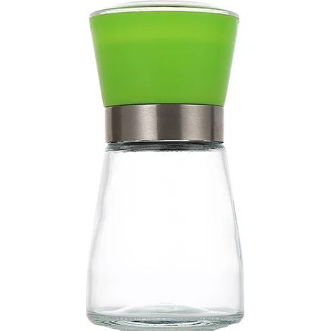 Moulin à Sel et Poivre - Mécanisme en Céramique Réglable - Corps en Verre et Capot en Acier Inoxydable - Lot de 2 (1/5)