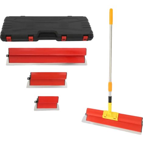 Trockenbauspachtel-Set, verstellbare Teleskopstange, verschiedene Klingengrößen, Rot (1/5)