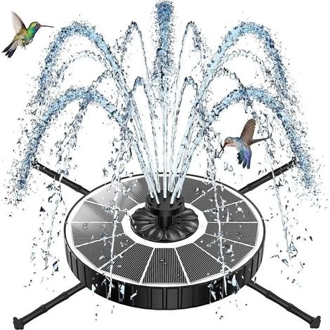 Fontaine Solaire Extérieure Flottante,3.5W Pompe pour Bassin Jardin 2026 Améliorée,3 Hauteurs de Jet,Fontaine Solaire avec 8 Buses (1/5)