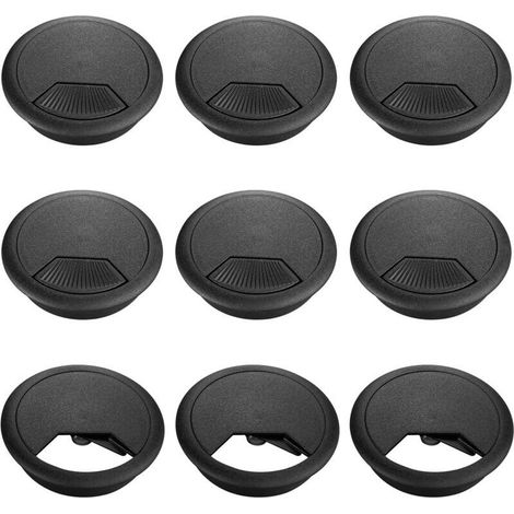 Passe Câble en Plastique 10 Pièces Passe Cable Bureau 60mm Cache Cable Bureau Encastrable Passe Câble pour Organisez Les Fils Solution pour Le Bureau et la Maison Câble de Table (1/4)