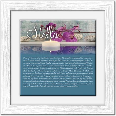 Lupia - Quadro mattonella Ceramica Modern White 29x29 cm con significato del nome Stella (1/4)