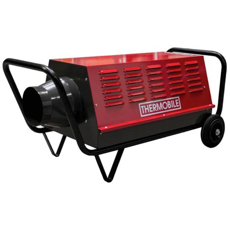 Chauffage de chantier électrique 15 kW – Débit d'air 1000 m3/h – Thermostat réglable – Carrosserie robuste avec roues – Thermobile