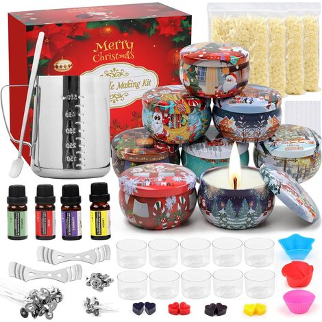Fabrication de bougies créatives pour Noël - Kit de fabrication de bougies DIY, ensemble de cadeaux de bougies parfumées et kit de fabrication de bougies pour Noël, anniversaire, fête des mères (1/5)