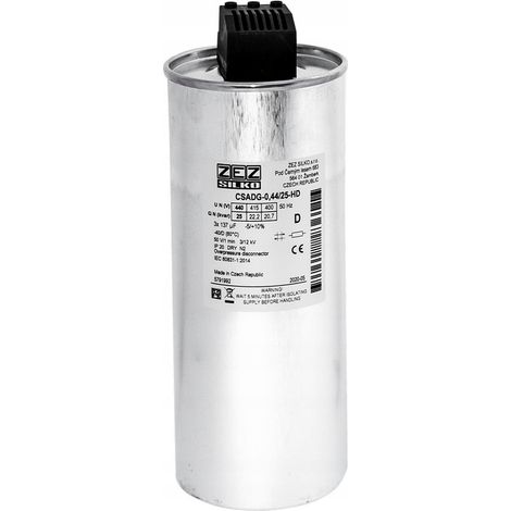 Condensador ZEZ-Silko 25kvar 440V Cn=3x137.01μF In=3x32.84A