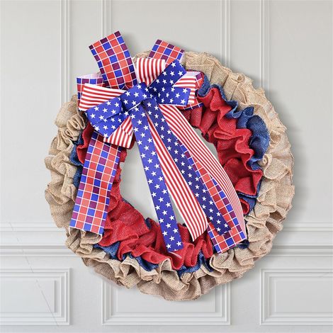 Guirlande - 42 x 40 cm - Pour Porte Extérieure Intérieure - Décoration 4 Juillet - Guirlande (1/5)
