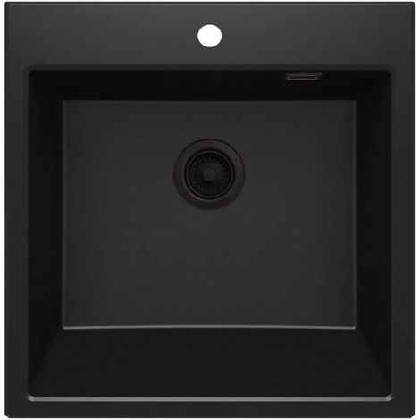 Lavello cucina in granito con 1 vasca 60x61 cm nero - Lyra