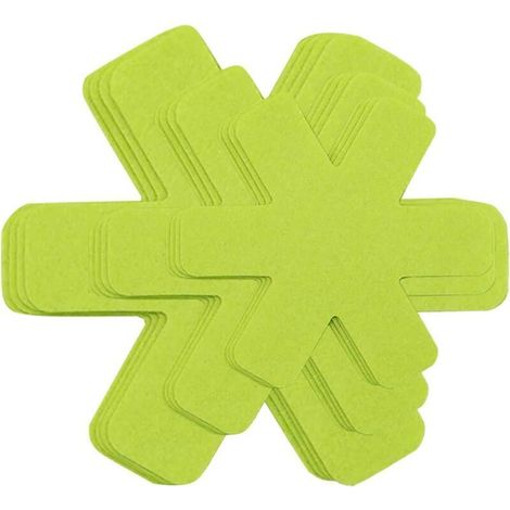 Lot de 12 et 3 protections de casseroles de différentes tailles pour éviter les rayures, séparer et protéger les surfaces de vos ustensiles de cuisine (vert)