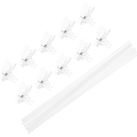 Set of 20 Clear Plastic Plant Supports, 30cm Orchid Clips for Climbing Plants, Anti-Tip Garden Support, Accessories for Phalaenopsis and Delicate Flowers (1/5)