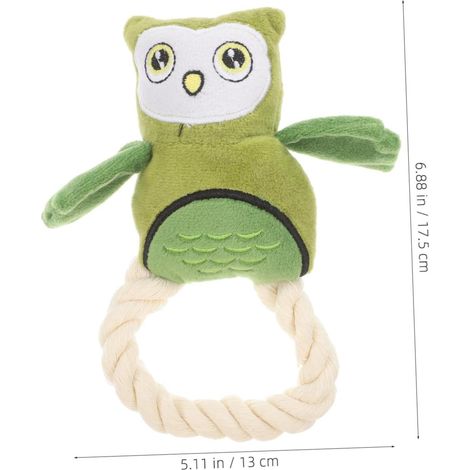 Lot de 2 jouets à mâcher interactifs en peluche en forme de hibou pour chiens, avec des sons réalistes pour animaux de compagnie. (1/5)