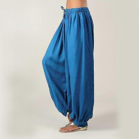 Yoga-Haremshose für Damen, locker geschnitten, mit Kordelzug, ideal für Bauchtanz und Yoga. Erhältlich in Grün, Weiß und Schwarz. Bequeme Winter-Sportbekleidung. (1/5)