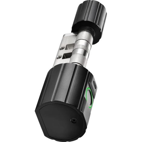 Cerradura inteligente para puerta, acceso por huella dactilar, control por aplicación, 70 mm - Negro (1/2)