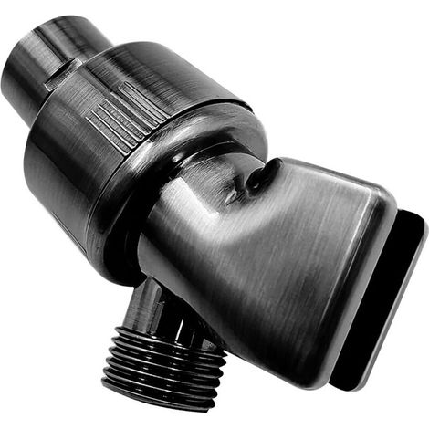Support de barre de douche pour douchette, support réglable, adaptateur de bras de douche avec rotule, 1/2 pouce, chromé, 0,5 noir (1/5)