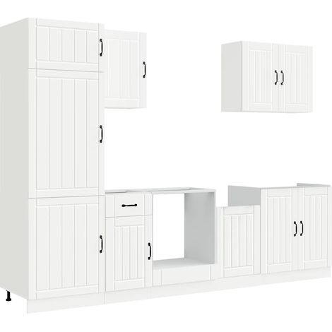 Maison Exclusive - Mueble de cocina Lucca blanco 7 piezas madera (1/5)
