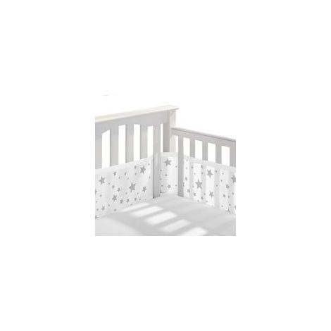 Tours de Lit Bébé,Tour de Lit Respirant Doublure en Maille 3D Anti-Flux d'air,pour Nouveau-nés,Garçons et Filles (étoile)