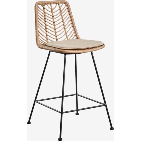 Confezione da 4 sgabelli alti in rattan sintetico Gouda Natural SKLUM            