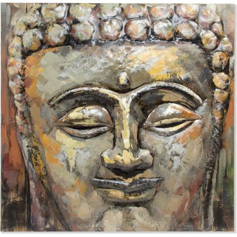Item DKD Home Decor Cadre Buda Bois Métal Multicolore (1/3)