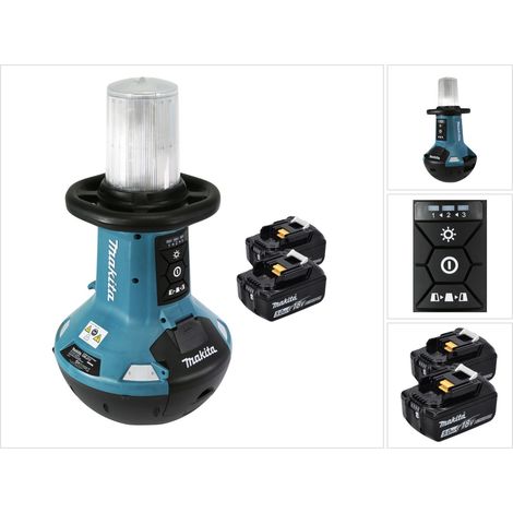 Makita DML 810 T Akku LED Flächenlicht 18 / 36 V ( 2 x 18 V ) 5500 lm IP54 + 2x Akku 5,0 Ah - ohne Ladegerät