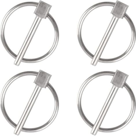 Goupille de sécurité, 4PCS Dia 3mm en acier inoxydable Goupille de sécurité ronde Goupille de verrouillage de remorque Goupille de fixation de Lynch pour piste, ferme, pelouse (1/5)