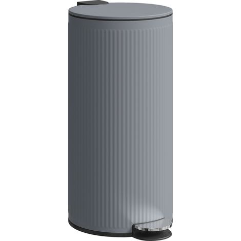 Pedal-Mülleimer 30L, sanfter Soft-Close-Verschluss, metallener Inneneimer, Maße 36x30x60,5 cm, schwarz, stabil, geräuschlos und langlebig für Küche