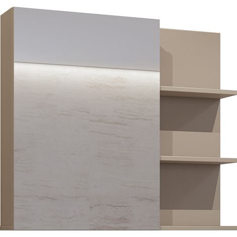 Armario de pared 1 puerta espejo Sophéa Topo (1/4)
