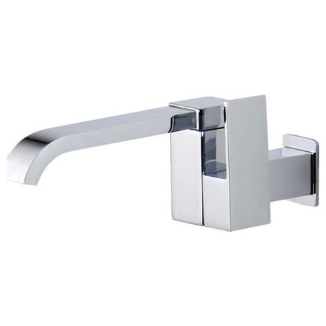 Robinet mural lavabo eau froide cascade bec bassin vadrouille piscine, argent (1/2)