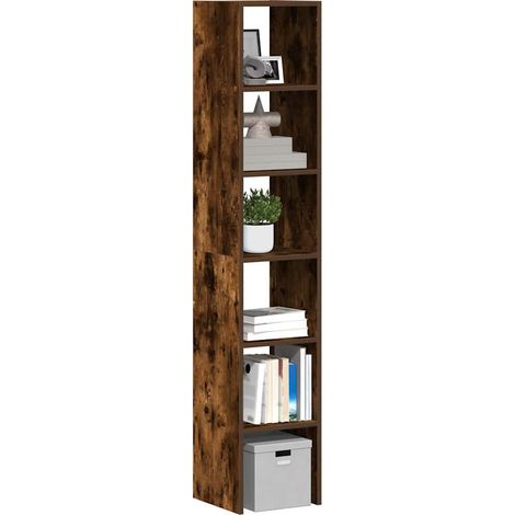Bücherregale 2 Stk. Stapelbar Räuchereiche 30x30x80 cm