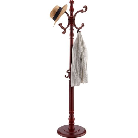 Portemanteau sur Pied Portant à Vêtements avec Base Stable, 11 Crochets, Porte Manteau en Bois Autoportant pour Entrée, Chambre, Salon, pour Suspendre Manteaux, Chapeaux, Vestes, Écharpes, Sacs (1/5)