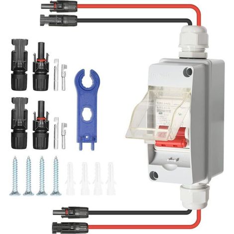 Isolateur DC, boîte de combinaison solaire PV de 1 chaîne, avec disjoncteur de protection 500V 32A 1 en 1 Boîte de jonction photovoltaïque imperméable de commutateur de disjoncteur PV DC IP66 (1/5)
