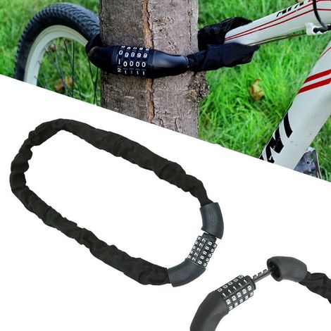 EINFEBEN Fahrradschloss, Codeschloss, Diebstahlsicherungskabel für Fahrrad, Roller, Motorrad, Fahrradtor mit 5-stelligem intelligentem Code, 90 cm (1/3)