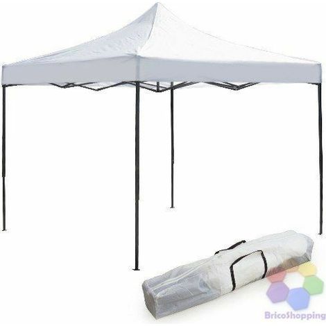 Gazebo 3x3 bianco impermeabile rapido pieghevole top pvc apertura rapida vietri (1/5)