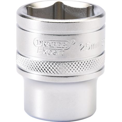 Draper 25mm 6-Point 1/2" Drive Metric Socket in Micro Satin Chrome Finish (Model 16616) (1/5)