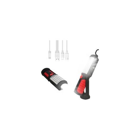 Lampe de poche rechargeable LED, puissante Base magnétique, idéale pour auto, atelier, camping, urgences