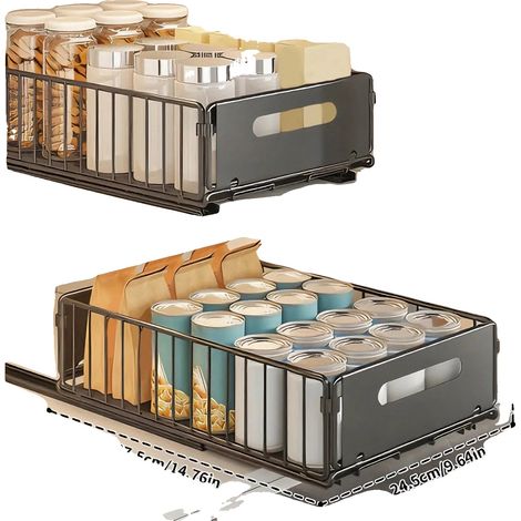 Organisateur sous l'évier, design coulissant, hauteur réglable, 2Pcs Petit (1/2)