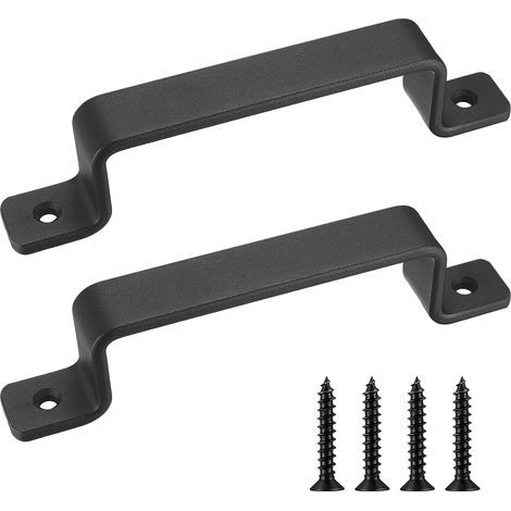 Robuste, antike Türgriffe aus Gusseisen, 2er-Set, schwarz, ideal für den Außenbereich, Garage, Kleiderschrank und den Innenbereich (1/5)