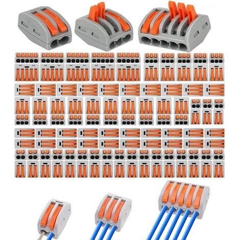 Connecteur Électrique,110pcs Domino Electrique,Connecteur Électrique Rapide,Domino Electrique Etanche,Bornes Connexion Automatique,Rapide Connecteur Fil de Câble,Connecteurs Électriques Compact (1/5)